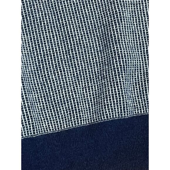 N. Peal Cashmere Sweater Mens Small Waffle Knit Navy Blue Gray Crew Neck - Picture 3 of 5